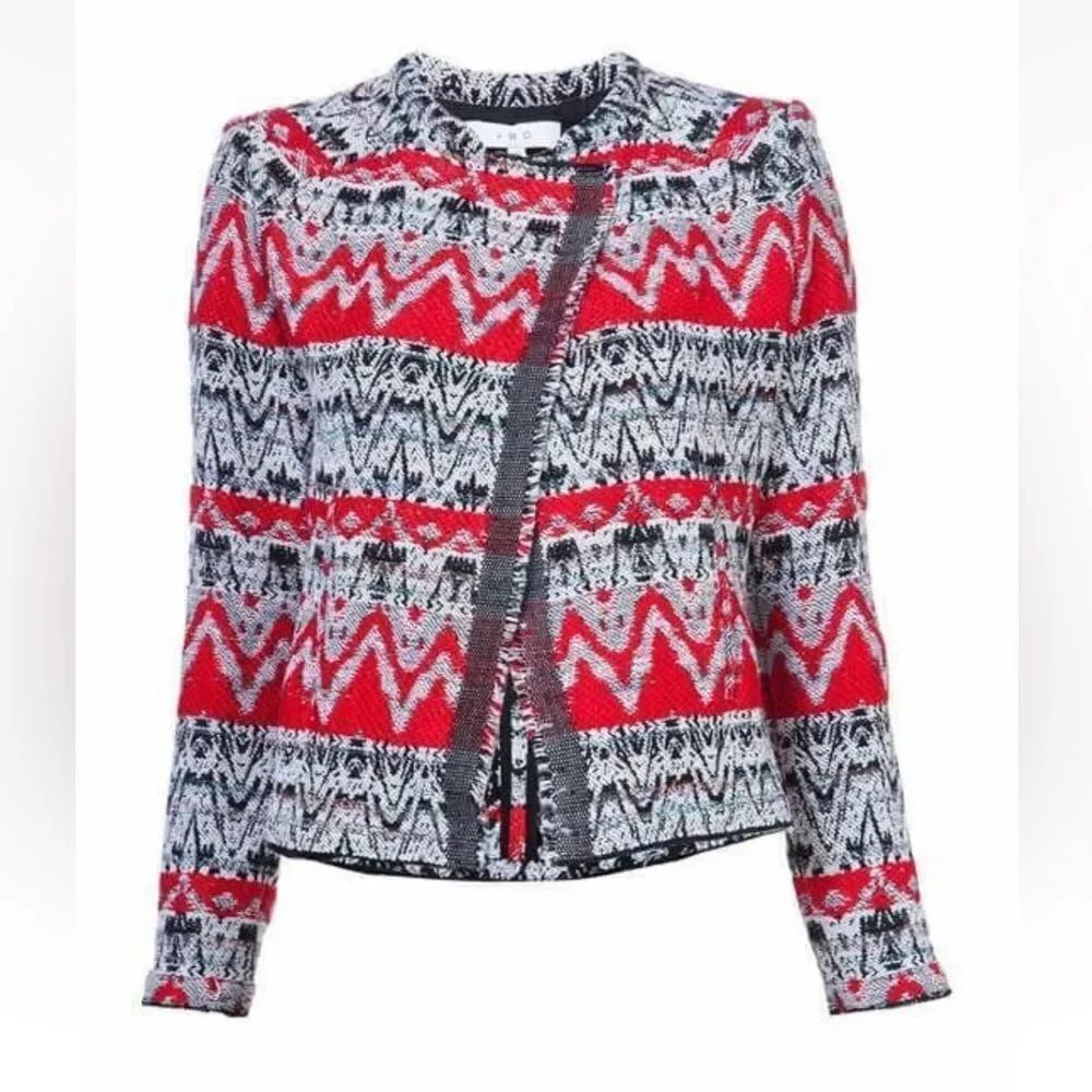 IRO Women's Red and Black Patterned Jacket, S - Picture 2 of 7